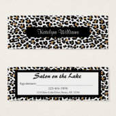 Stylish Leopard Print Appointment Card (Front & Back)