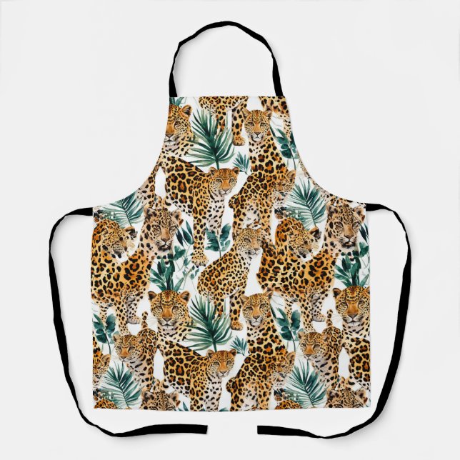 Stylish Leopard Print Apron – Chic & Trendy Design (Front)