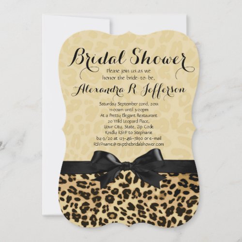 Stylish Leopard Print Bridal Shower Invitation