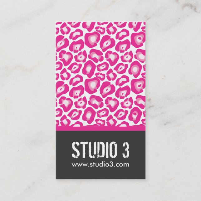 Stylish Leopard Print Business Cards (Front)