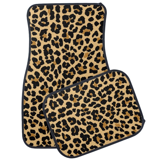Stylish Leopard Print Custom Car Mats (Set)