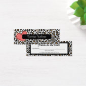Stylish Leopard Print Heart Appointment Card (Desk)