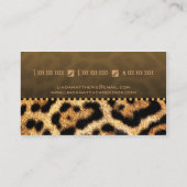 Stylish Leopard Print Monogram Business Card (Back)