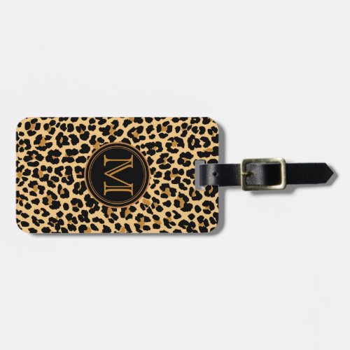 Stylish Leopard Print Monogram Travel Bag Tags