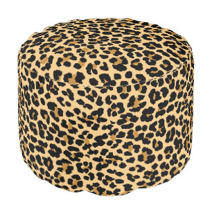 Stylish Leopard Print Pattern Round Pouf
