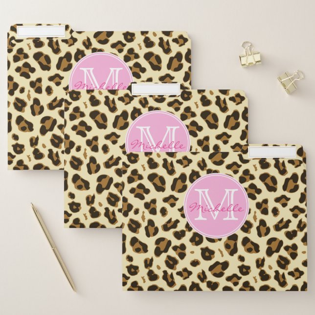 Stylish Leopard Print | Personalized File Folder (Set)