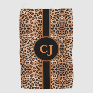 Stylish Leopard Print Personalized Golf Towel
