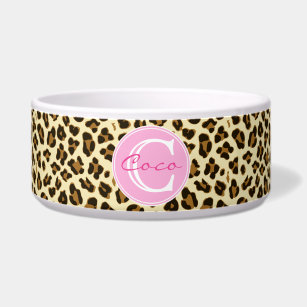 leopard print cat bowl