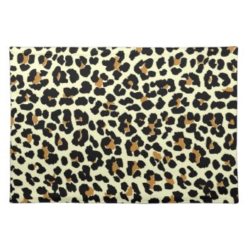 Stylish Leopard Print Placemats by stripedhope at Zazzle