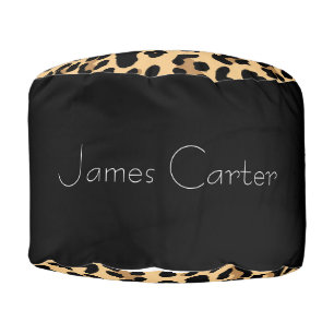 Stylish Leopard Print Pouf Chair