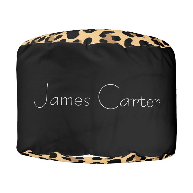 Stylish Leopard Print Pouf Chair (Front)