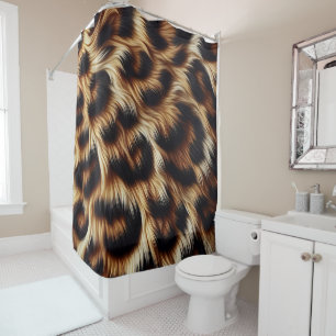 Stylish leopard print shower curtain