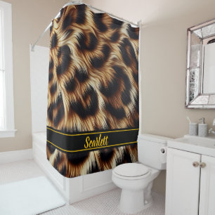 Stylish leopard print shower curtain