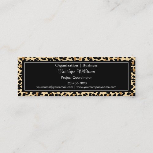 Stylish Leopard Print Skinny Business Card