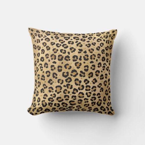 Stylish Leopard Print Wild Safari Jungle Animal Pa Throw Pillow