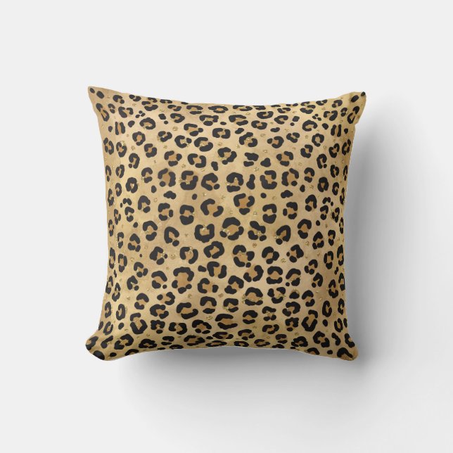 Stylish Leopard Print Wild Safari Jungle Animal Pa Throw Pillow (Front)
