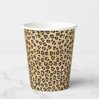 Stylish Leopard Print Wild Safari Jungle Animal Paper Cups | Zazzle