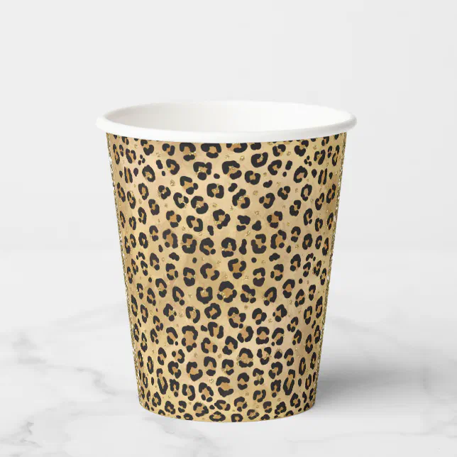 Stylish Leopard Print Wild Safari Jungle Animal Paper Cups | Zazzle