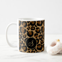 Leopard Monogram Mugs No Minimum Quantity Zazzle