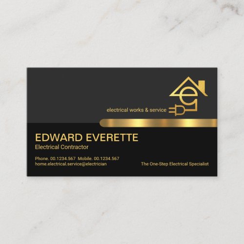 Stylish Letter E Electrician Service Business Card