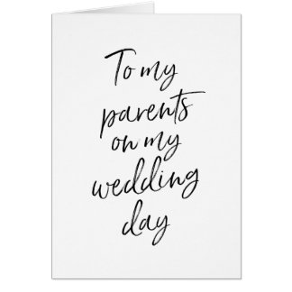 Stylish lettered to my parents on my wedding card