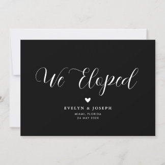 stylish lettering black wedding announcement