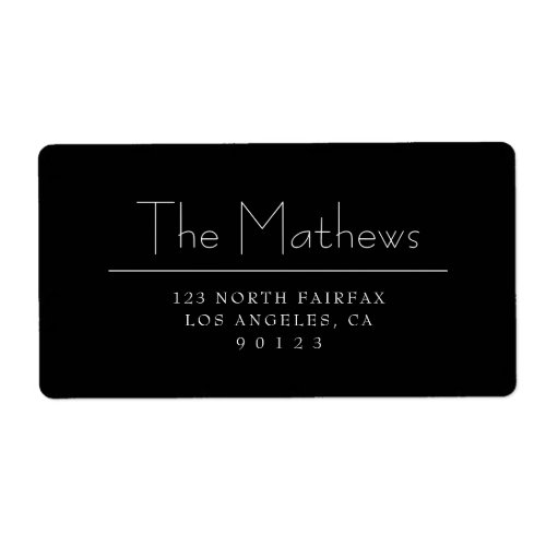 Stylish Lettering  Black  White Return Address Label