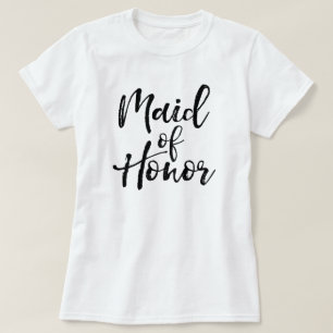Stylish Lettering Brush Typography   Maid of Honor T-Shirt