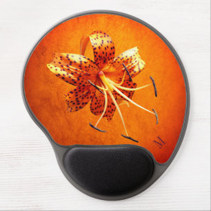 "Stylish Library" Tiger Lily Mouse Pad Monogram