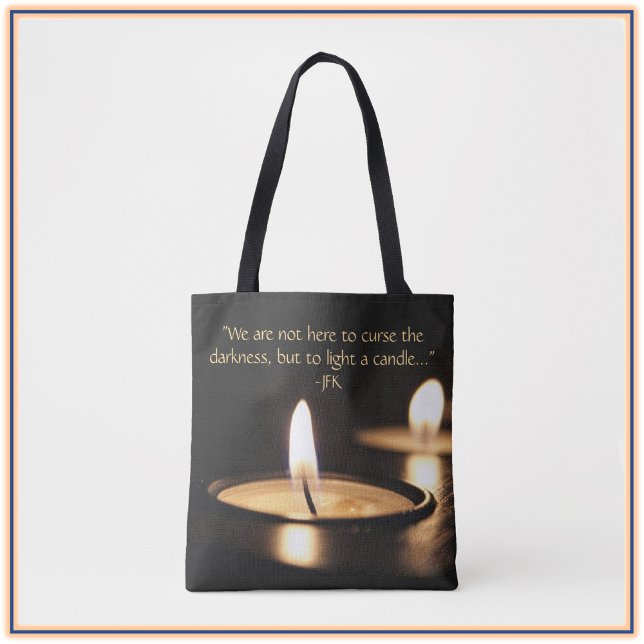 Stylish Light A Candle JFK Quote Tote Bag (Creator Uploaded)