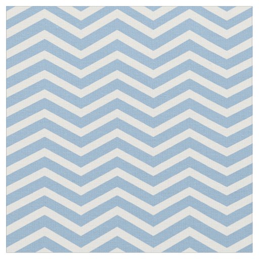 Stylish Light Blue and White Chevron Pattern Fabric