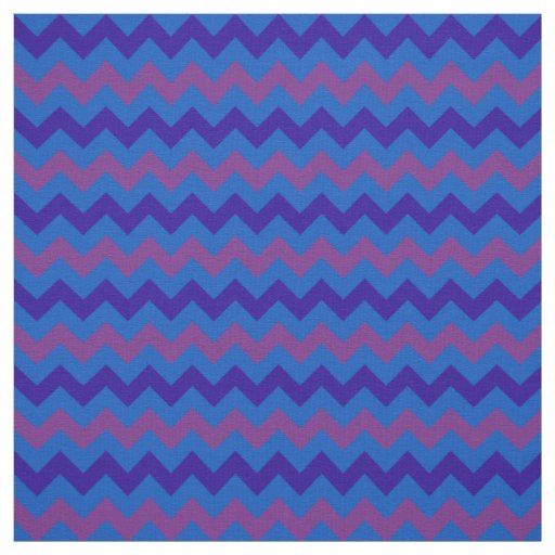 Stylish Light Blue, Dark Blue, Plum Chevron Fabric