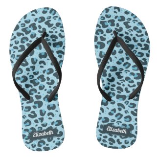 Stylish light blue leopard spots with name