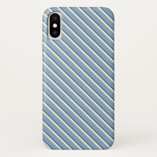 Stylish Light Blue Striped Masculine iPhone X Case