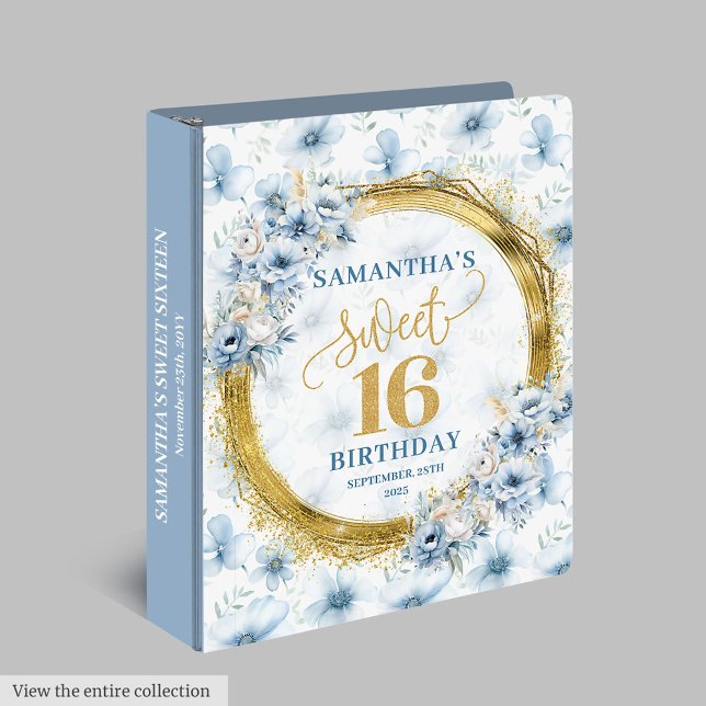 Stylish Light Blue Sweet Sixteen Memory Binder (Stylish Light Blue Sweet Sixteen Memory Binder)