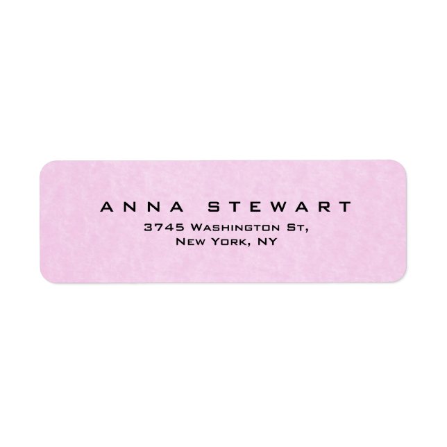 Stylish Light Pink Professional Modern Feminine Label (Front)