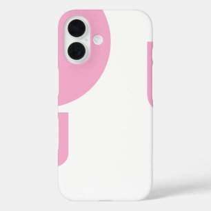 Stylish Light Pink Shaped on Solid White iPhone 16 Case