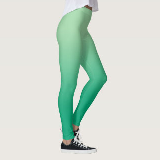 Stylish Light to Dark Green Gradient Leggings