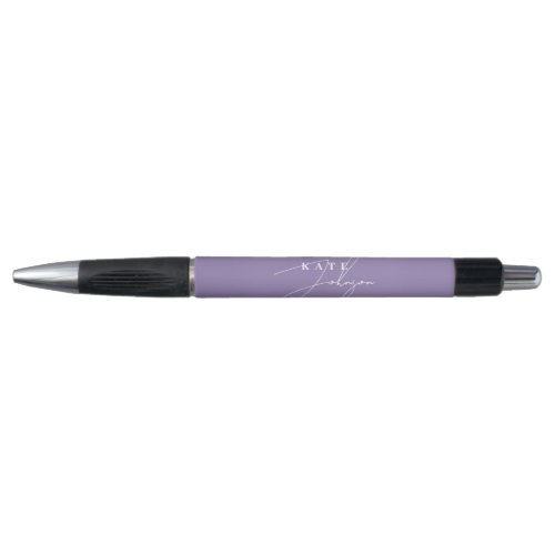 Stylish Lilac Purple Signature Script Monogram Pen