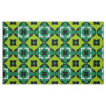 Stylish Lime Green Black &amp; White Geometric Pattern Fabric