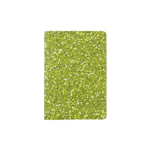 Stylish Lime Green Glitter Passport Holder
