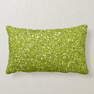 Stylish Lime Green Glitter Throw Pillow