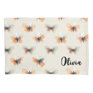 Stylish Line Art Butterflies Personalized Pillow Case