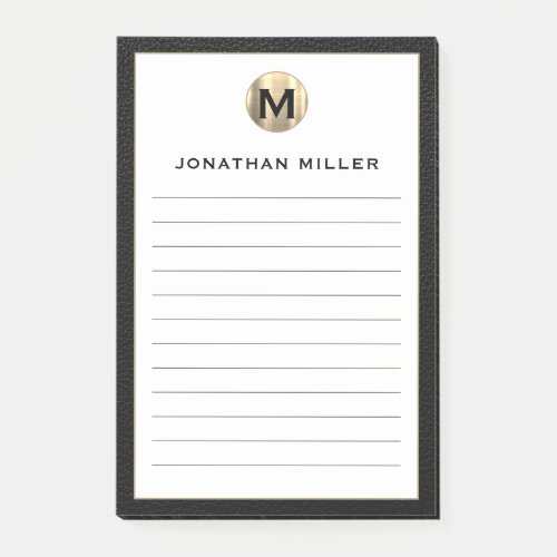 Stylish Lined Luxury Monogram Post_it Notes