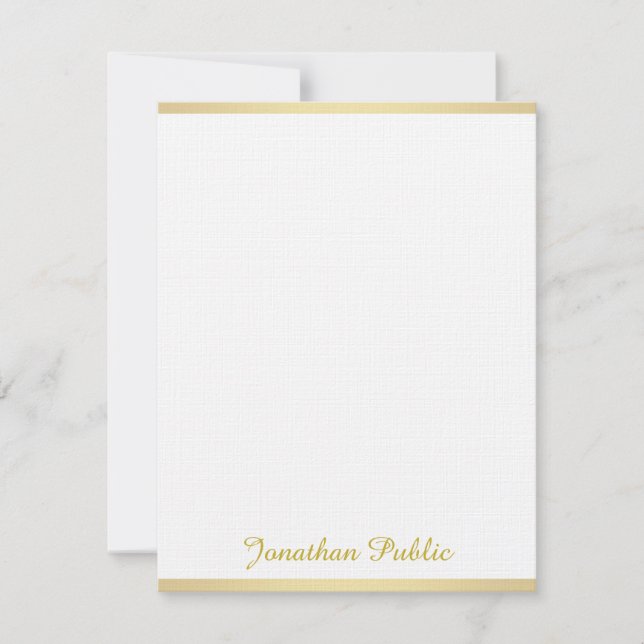 Stylish Linen Golden Handwritten Script Template (Front)