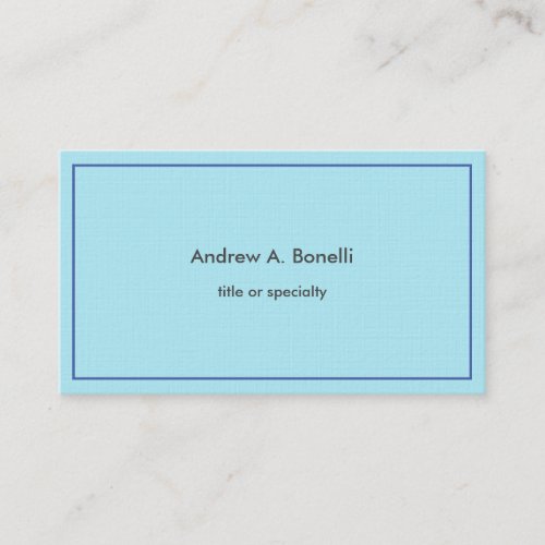 Stylish Linen Professional Modern Light Blue Business Card