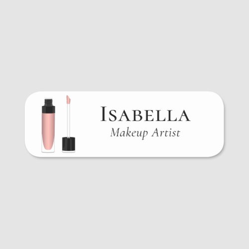 Stylish Lip Gloss Makeup Artist Name Tag