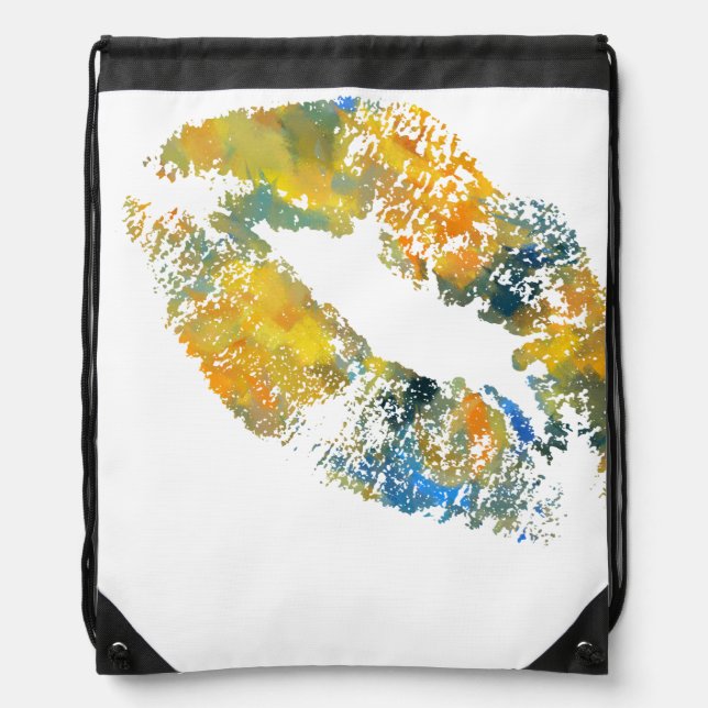 Stylish Lips #10 Drawstring Bag (Front)