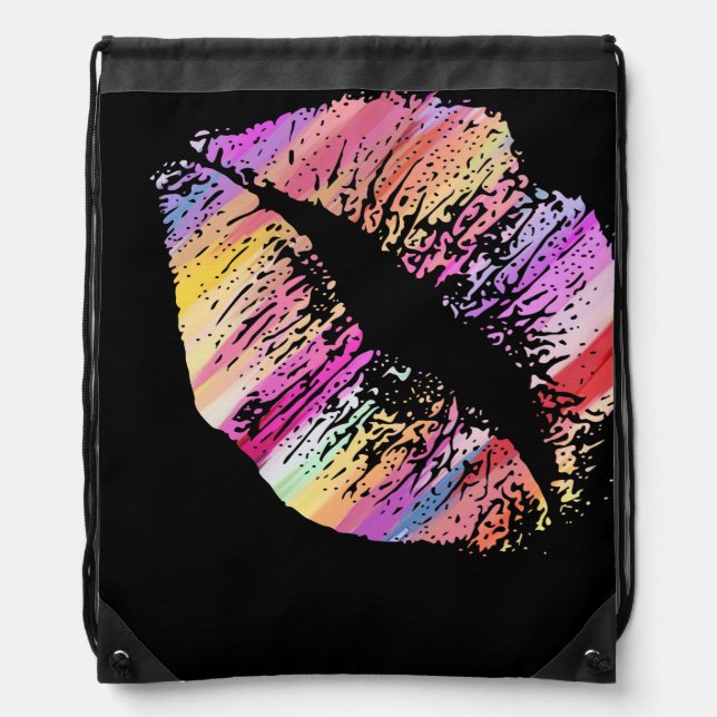 Stylish Lips #17 Drawstring Bag (Front)
