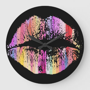 Stylish Lips #17 Large Clock